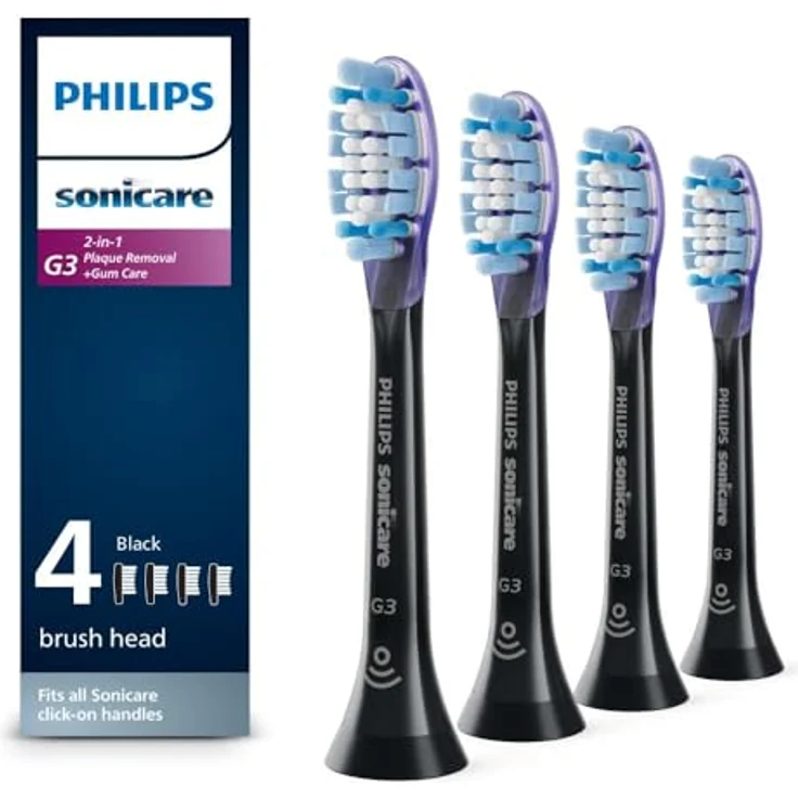 Philips Sonicare Premium Gum Care Ersatzbürsten HX9054/95, Schwarz, 4 Stück - Flexibles Design für sanfte Reinigung und gesünderes Zahnfleisch – Bild 1