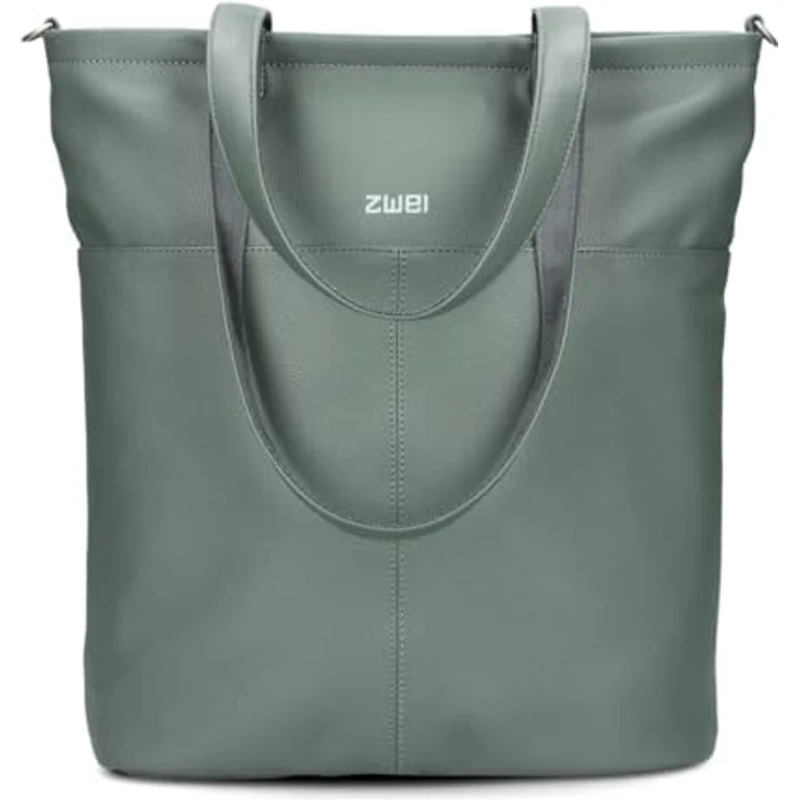 Zwei Mademoiselle.M Shopper Tasche, 37 cm, Eucalyptus, 100% Polyurethan, grün – Bild 3