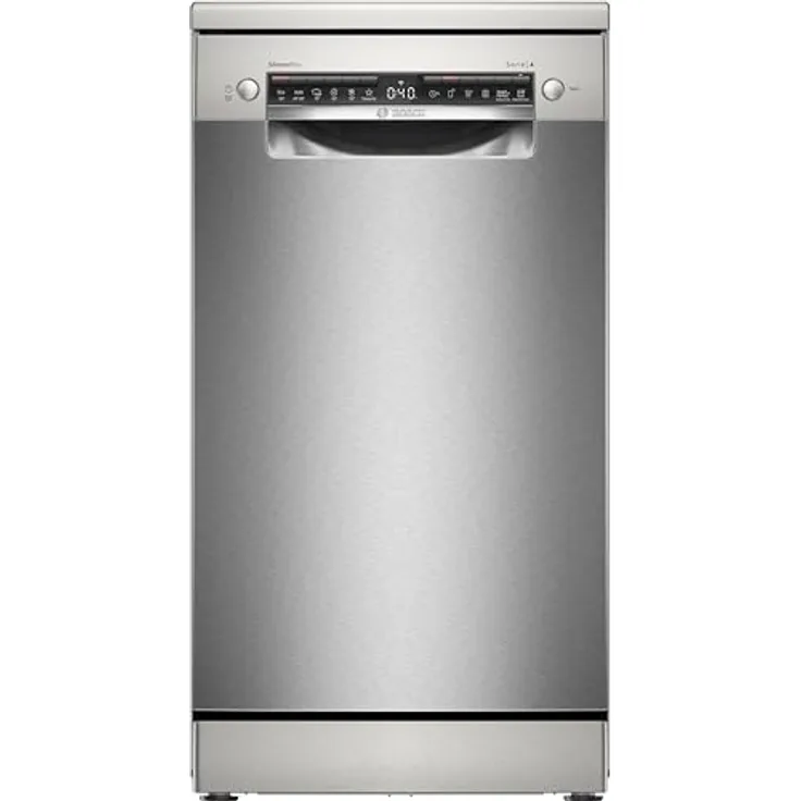 Bosch Serie 4, Freistehender Geschirrspüler, 45 cm, Silver Inox, SPS4HMI49E