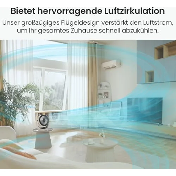 SwitchBot USB Tischventilator, leistungsstarker 24 dB leiser Batterie-Umluftventilator mit 4 Modi und 9-Std-Timer, kompatibel mit Alexa/Google/Siri (Hub erforderlich) – Bild 4
