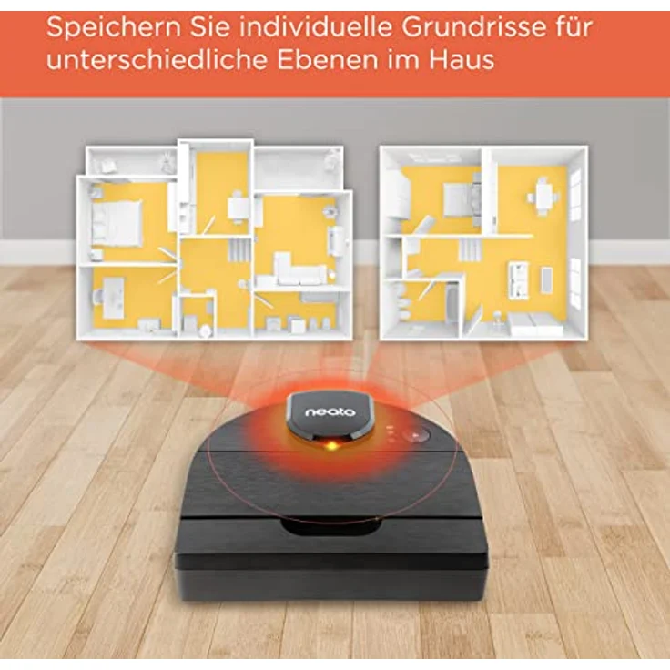 Neato Robotics D9 Saugroboter, 120 min Akkubetrieb, App- und Sprachsteuerung, grau – Bild 5