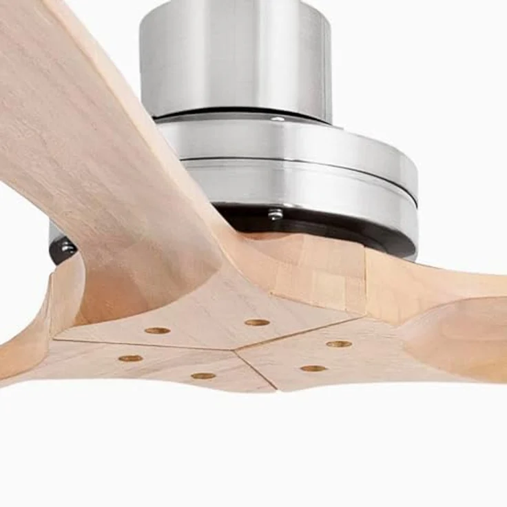 FARO BARCELONA LANTAU-G, Deckenventilator ohne Licht, nickel matt/kiefer, Ø 168 cm, mit Gleichstrommotor und Fernbedienung – Bild 5
