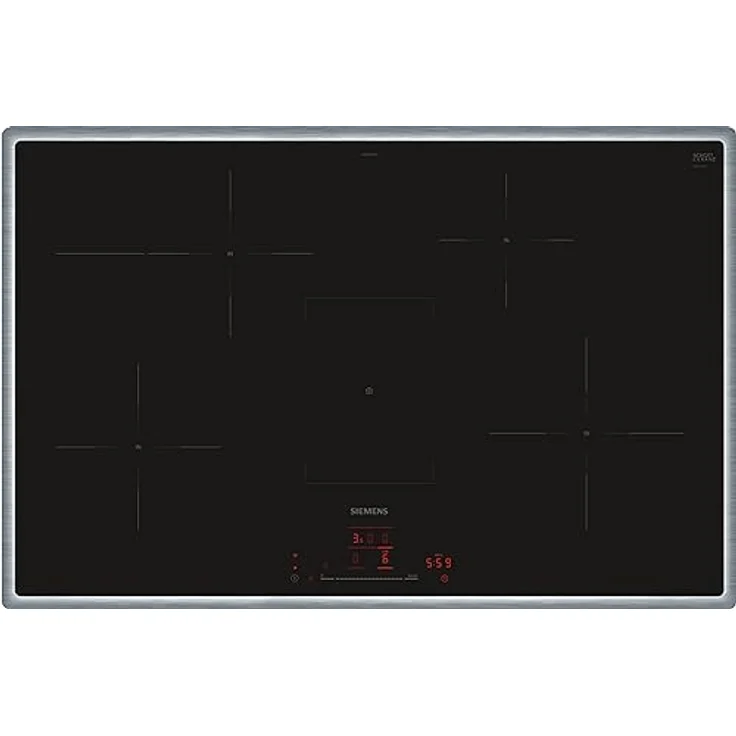 Siemens EH845HFB1E iQ300, Smartes Induktionskochfeld, 80 cm, Schwarz, Mit Rahmen aufliegend, TouchSlider, Dunstabzugsautomatik – das perfekte Zusammenspiel von Kochfeld und Dunstabzugshaube – Bild 1