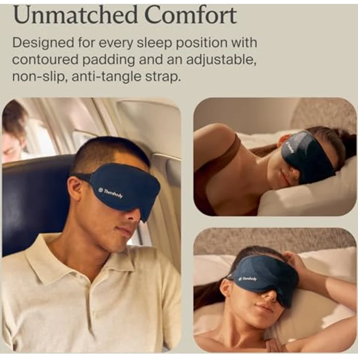Therabody SleepMask Verdunkelungs-Augenmaske mit Vibrationen, 3 Vibrationsmuster, inkl. TheraMind-Sound, abnehmbar, waschbar – Bild 6