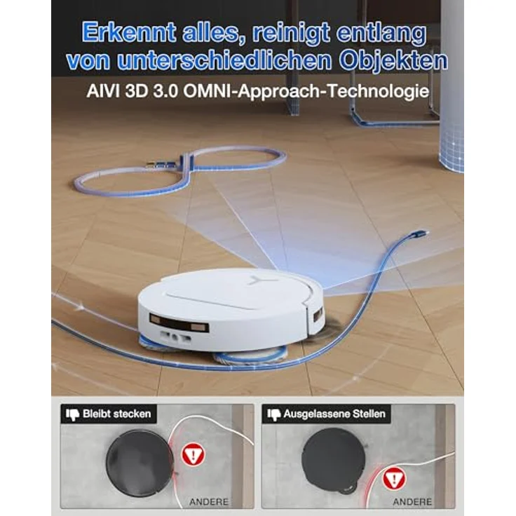 ECOVACS DEEBOT T50 PRO OMNI GEN2, Saugroboter mit 15.000 Pa Saugkraft, Staubbeutel, Saug- und Wischfunktion, intelligente Hinderniserkennung – Bild 4