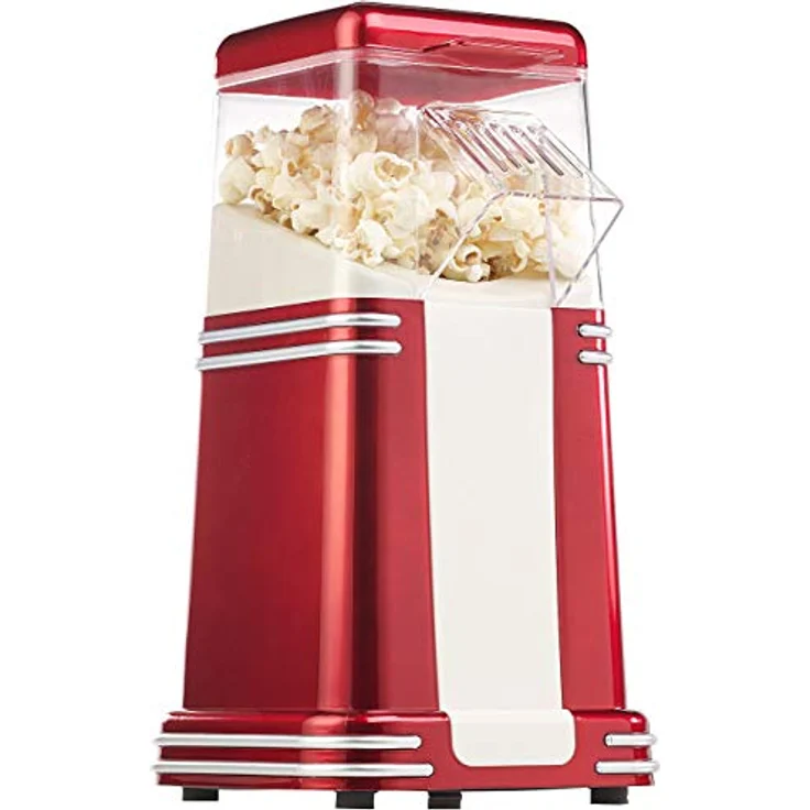 Rosenstein & Söhne Popcornmaschine XL Heißluft Popcorn Maschine für bis zu 100 g Mais, 1200W, rot – Bild 5