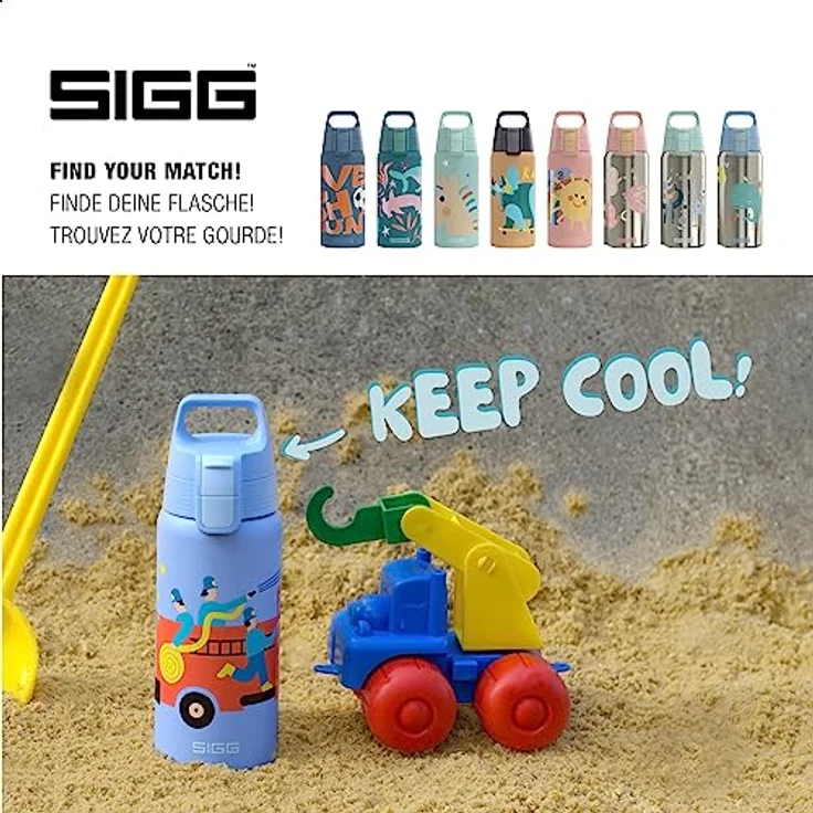 SIGG - Isolierte Trinkflasche Kinder - Shield Therm Kids - Für kohlensäurehaltige Getränke geeignet - Auslaufsicher - Spülmaschinenfest - BPA-frei - 90% recycelter Edelstahl - 0,5L - Preisvergleich – Bild 5