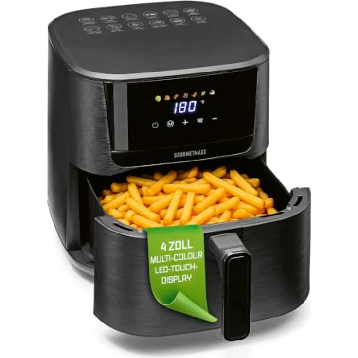 GOURMETmaxx Heißluft-Fritteuse 1600W schwarz, Digital 6,5L, 7 Programme, temperatureinstellbar von 80°C bis 200°C – Bild 12