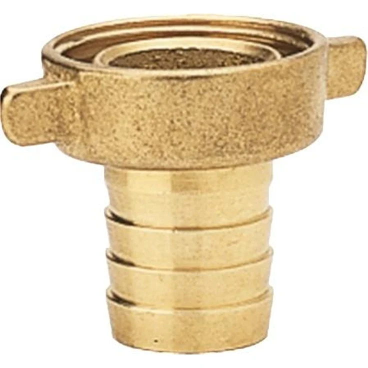 Teguma Schlauchtülle TEGUMA 5319010010, Messing für Schlauchgröße 10 mm, Innengewinde 3/8 Zoll, mit gerilltem Schlauchstutzen, Dichtung schwarz