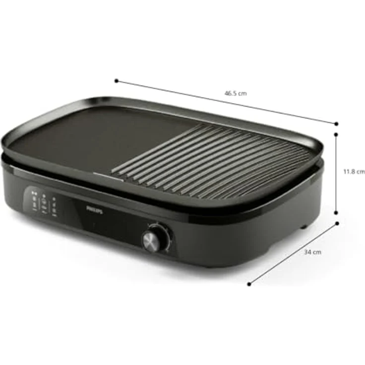 Philips Tischgrill, elektrisch mit Antihaftbeschichtung und kompakter Bauweise – Bild 2