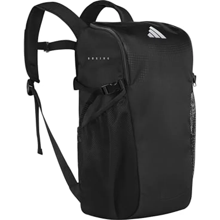 adidas Performance Sportrucksack BackPack Combat Sports, 30L, schwarz/weiß mit Seitentasche für Wasserflaschen und gepolstertem Laptopfach