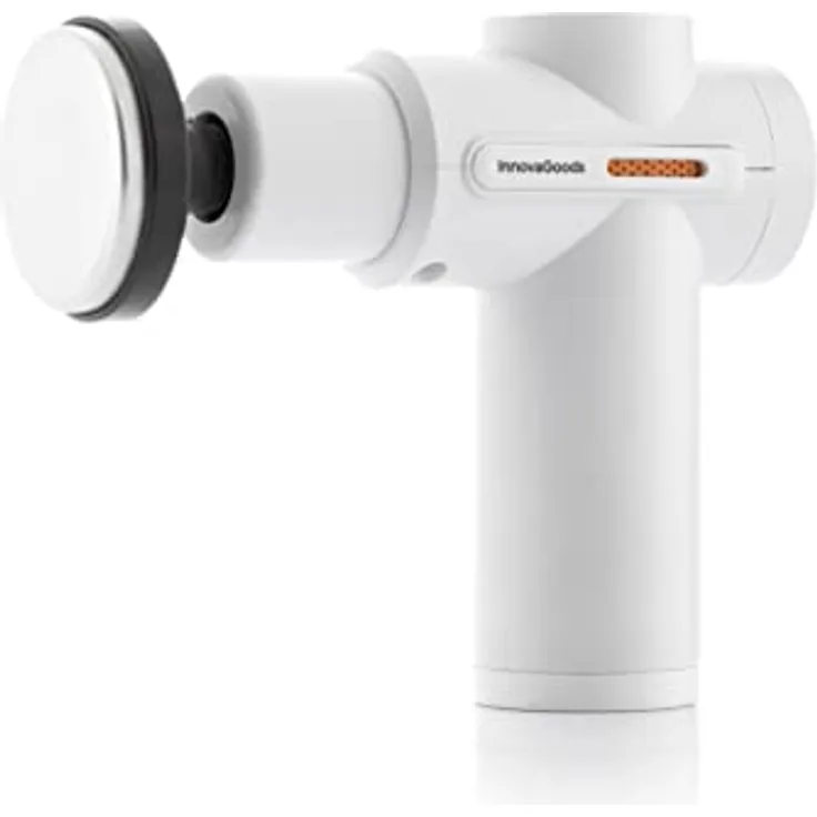 InnovaGoods Elektrisches Massagegerät mit Wärme/Kälte, 6 Geschwindigkeiten, LCD, 6 Köpfe, Wiederaufladbar, Weiß/Schwarz