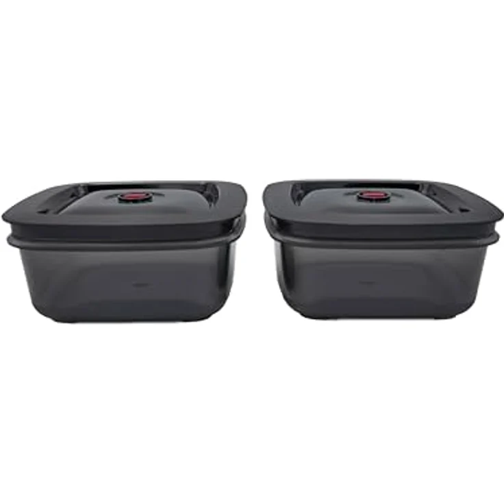 BORA Vakuumierboxen Set QVAC, 2 x 1 Liter, wiederverwendbare und luftdichte Vakuumierbehälter, transparent, für Lebensmittel – Bild 1