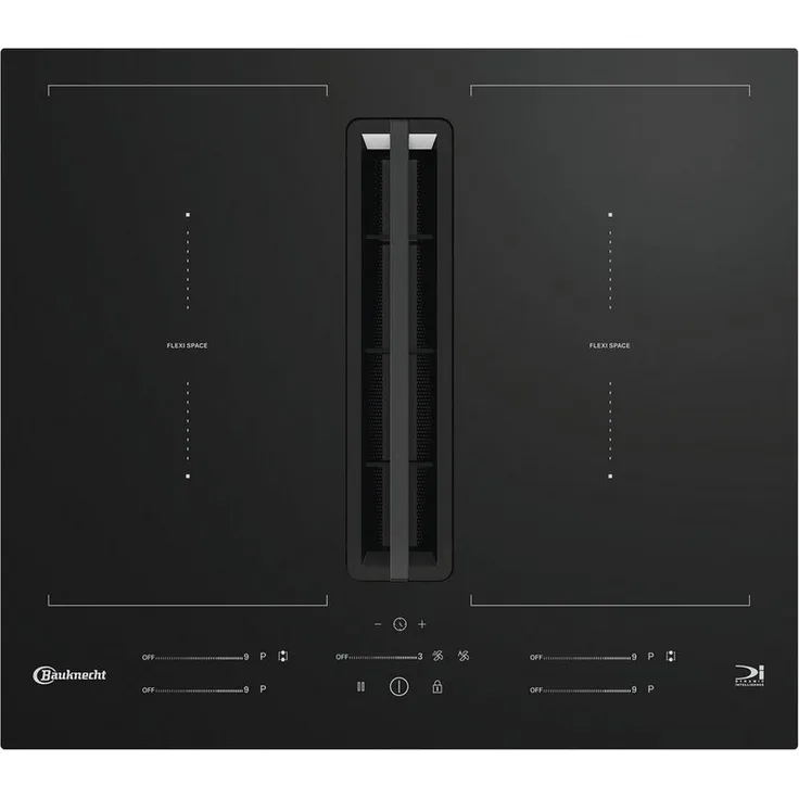 BAUKNECHT BVH60FFB01, Induktionskochfeld mit integriertem Dunstabzug, 4 Kochzonen, Touch Control, 620 m³/h, schwarz