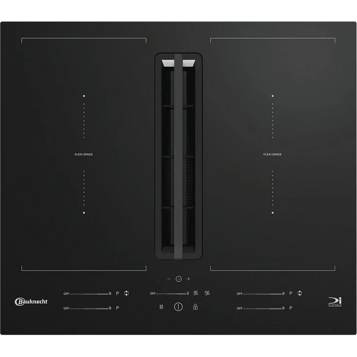 BAUKNECHT BVH60FFB01, Induktionskochfeld mit integriertem Dunstabzug, 4 Kochzonen, Touch Control, 620 m³/h, schwarz