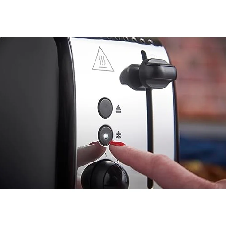 Russell Hobbs Toaster [für 2 Scheiben] Colours Plus Edelstahl Schwarz (extra breite Toastschlitze, inkl. Brötchenaufsatz, 6 Bräunungsstufen + Auftaufunktion, Lift & Look-Funktion, 1600W) 26550-56 – Bild 3