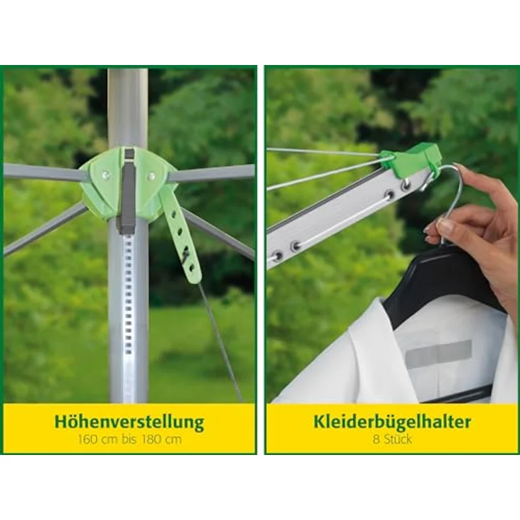 Juwel Wäschespinne Novaplus 600 Lift (Ein-Hand-Spannautomatik, Höhenverstellung, mit Eindrehbodenhülse, 51 m Wäscheleine, eingebaute Schutzhülle) 30091 – Bild 4
