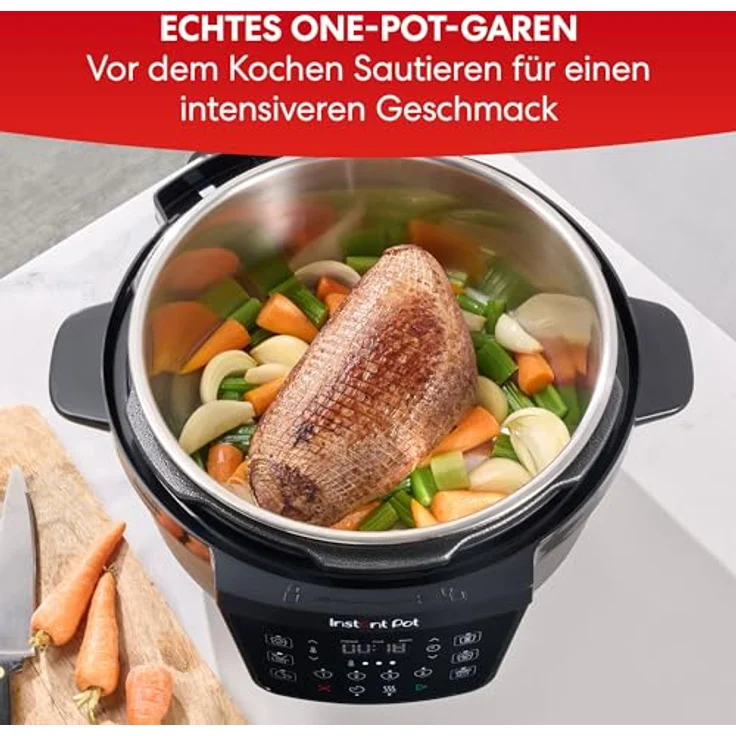 Instant Pot Multikocher Rio Wide 7in1 Slow Cooker XL Schongarer Joghurtzubereitung Dämpfen Rio Wide, 1200 W, 7.1 l Schüssel, bis zu 6 Portionen, Edelstahl – Bild 5