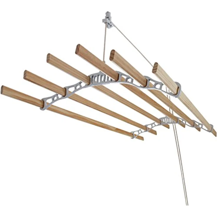 Deckentrockner aus Holz, Weiß, 1,5 m – Bild 2