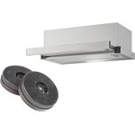 Yuna ALVA FS60B inklusive Kohlefilter | Unterbauhaube | Breite 60 cm | Luftstrom 358 m³/h | Edelstahlblende | LED-Beleuchtung | Dunstabzugshaube | Umluft & Abluft geeignet | 30,4 kWh/Jahr | 64 dBA