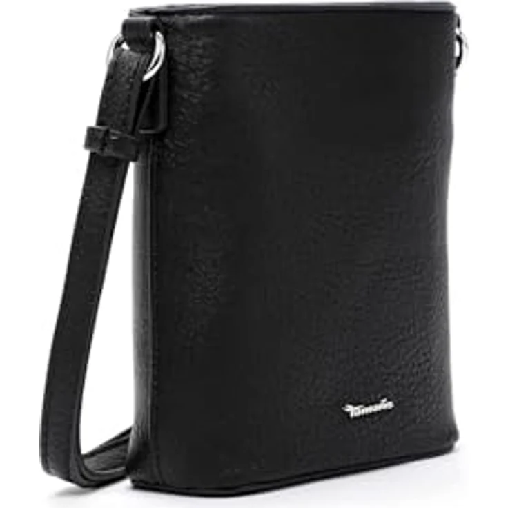 Tamaris Umhängetasche TAS Alessia, Uni-Design, Kunstleder, längenverstellbarer Riemen, Echtleder-Optik, Reißverschluss-Seitenwand, Emblem, Schwarz – Bild 5