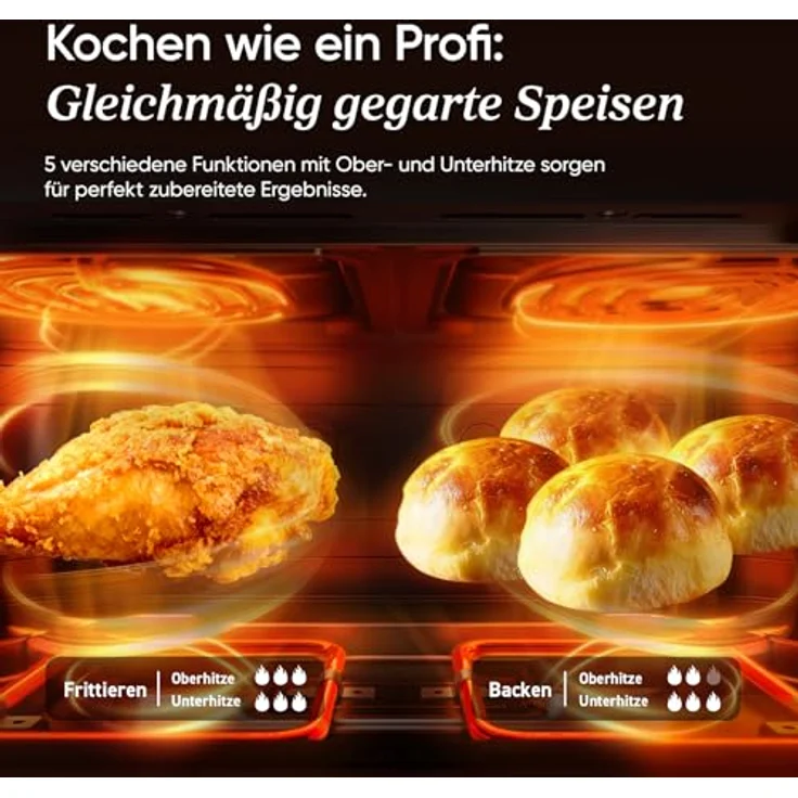 Cosori Dual Blaze TwinFry 10 Liter Heißluftfritteuse CAF-TF101S-AEU, 4 Heizelemente, 8 Portionen, WiFi-Steuerung, schwarz – Bild 3