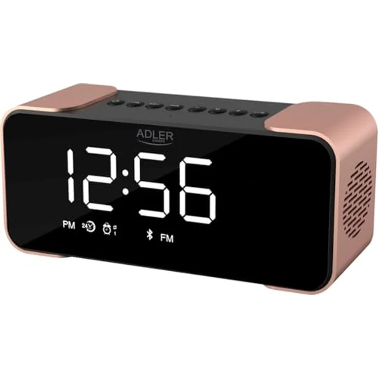 Adler Europe AD 1190 Kabelloser Radiowecker – FM-Radio, 3 Weckermodi, Bluetooth 5.0, LED-Display in Kupfer Schwarz, 1800 mAh Akku – Bild 4
