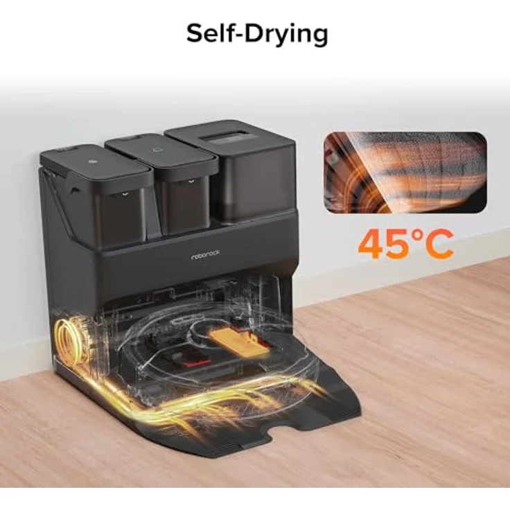 Roborock S7 Max Ultra, Saugwischroboter mit 5500 Pa Saugleistung, selbstentleerender Absaugstation, Ultraschall-Wischsystem, Schwarz-Grau – Bild 9
