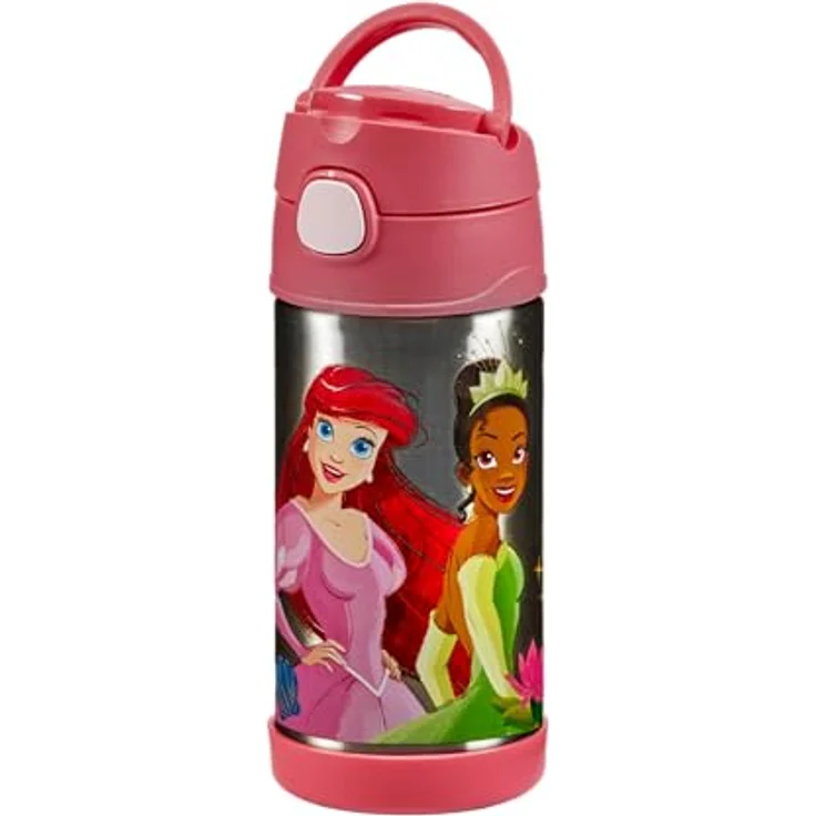 THERMOS kids FUNTAINER Trinkflasche 350ml, Edelstahl, Disney Prinzessinnen, 12h kalt, mit Strohhalm und Tragegriff, BPA-frei, spülmaschinenfest, ideal für Schule und Kita – Bild 4