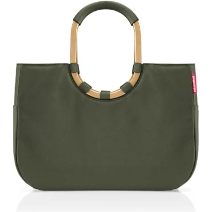 reisenthel Loopshopper L, Einkaufstasche mit großem Hauptfach und gepolsterten Tragegriffen aus Aluminium, 46 cm, Grün, nachhaltig aus recyceltem Material – Bild 1