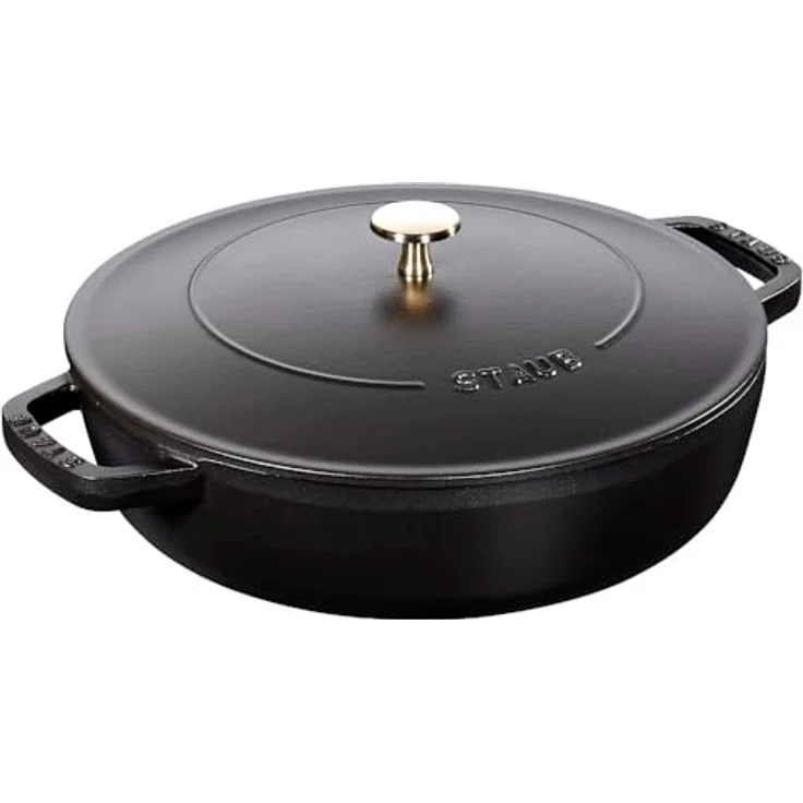 Staub Bräter mit Chistera, Induktionsgeeignet, Gusseisen, Schwarz, 24 cm, 1 Einheiten – Bild 2