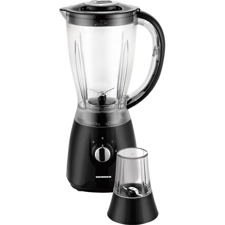 Heinner HBL-500R, Tischplatten-Mixer mit 1,5 l Schüssel und Pulsfunktion, 500 W, Schwarz