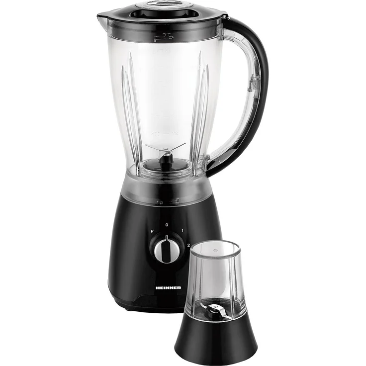 Heinner HBL-500R, Tischplatten-Mixer mit 1,5 l Schüssel und Pulsfunktion, 500 W, Schwarz