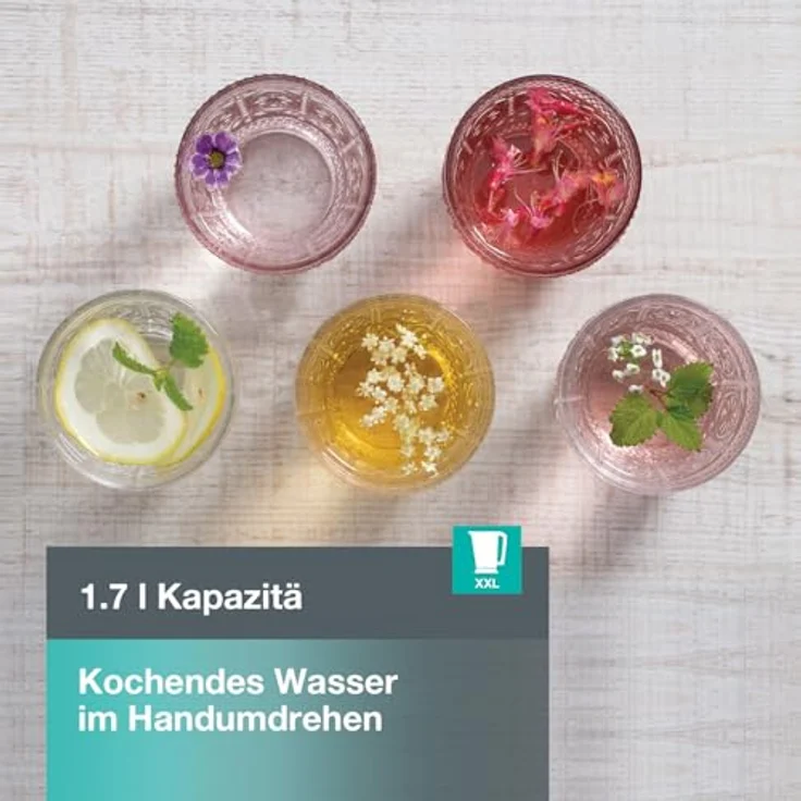 Gorenje K15RLBK, Wasserkocher 1,7 l, 2200 W, Schwarz, mit Wasserstandsanzeige und Filterung – Bild 3