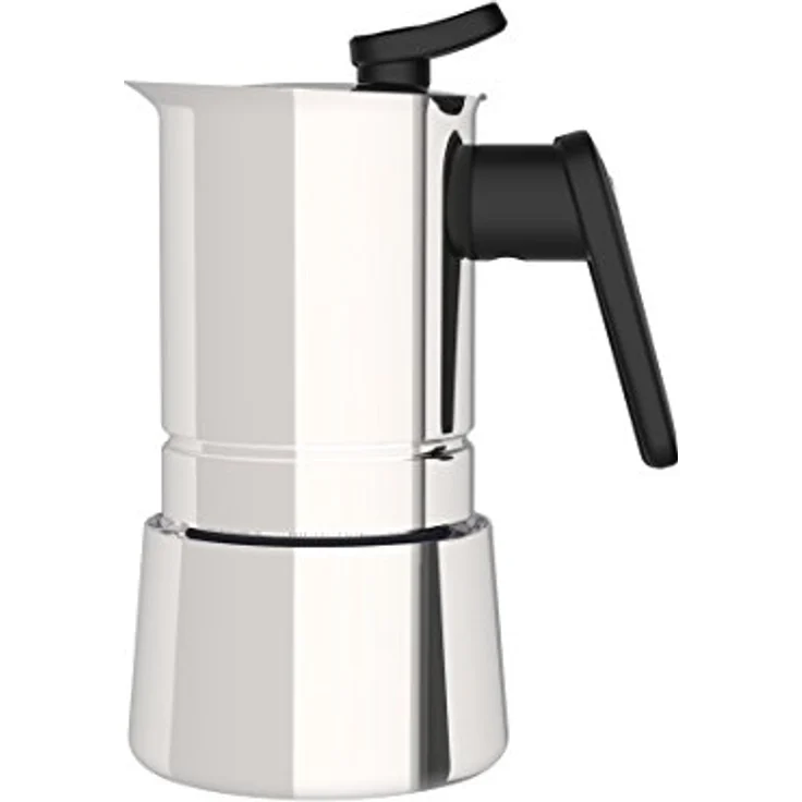 Pedrini Steelmoka - Espressokocher aus Edelstahl 6 Tassen Espressokocher aus Edelstahl für die Herdplatte, auch Induktion – Bild 3