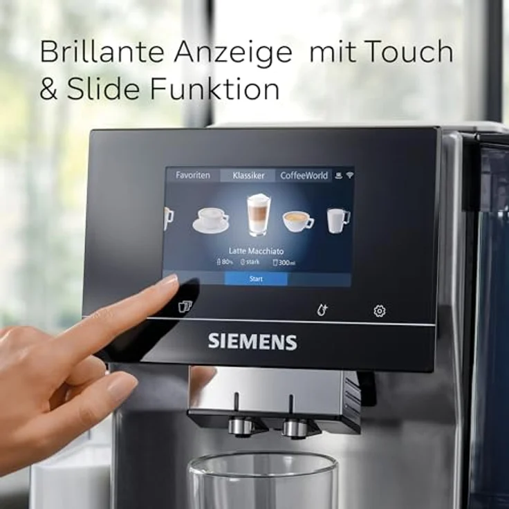 Siemens Kaffeevollautomat EQ700 integral Edelstahl TQ717D03, 36 Heiß- und Kaltgetränke, Home Connect, Silber – Bild 4