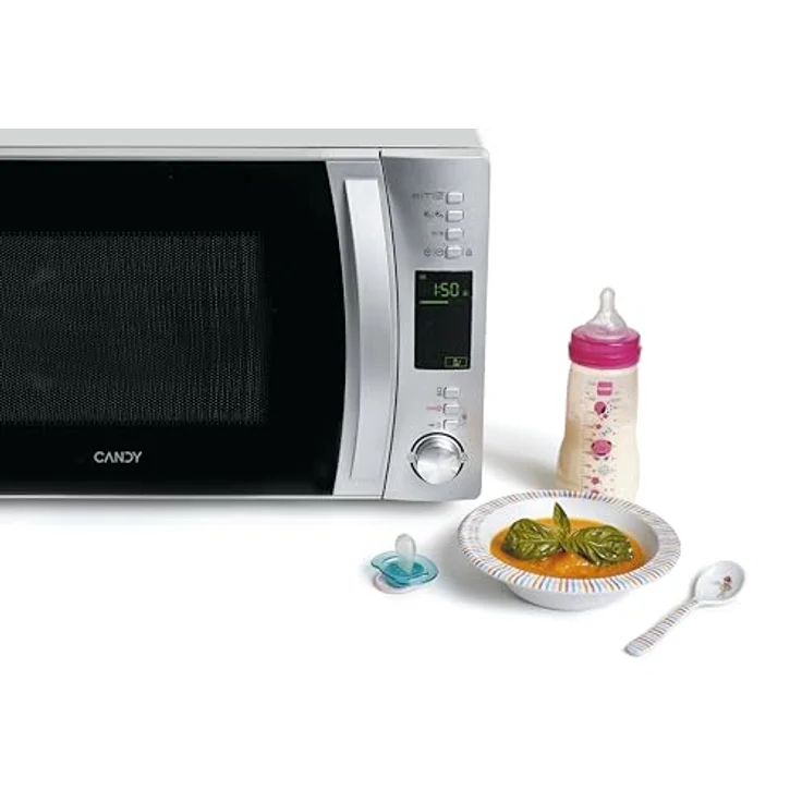 Candy CMXG 25DCS Mikrowelle mit Grill, Standgerät, 25 Liter Garraum, 900 Watt, silber – Bild 5