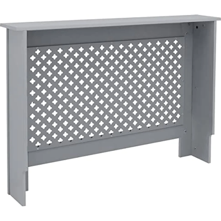 ECD Germany Heizkörperverkleidung mit Wabenmuster 112x19x82 cm Grau aus MDF lackiert für Schlafzimmer Wohnzimmer – Bild 3