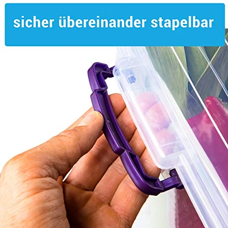 2friends Aufbewahrungsbox mit Deckel, 22 Liter, 2 Stück, stapelbar, lebensmittelecht, transparent, BPA-frei, Made in EU – Bild 5