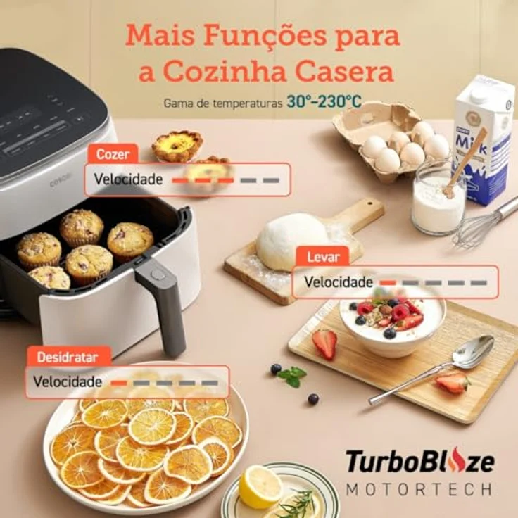 Cosori Turbo Blaze 6L Weiß-Rosa, 6L Airfryer mit DC-Motor, Weiß – Bild 6