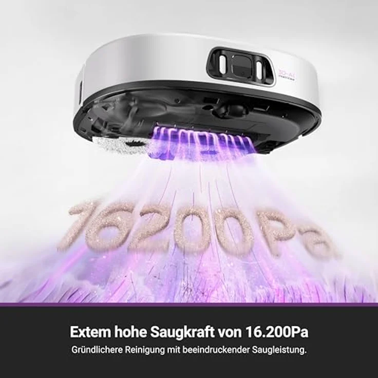 EUREKA J15 Pro Ultra Saug- & Wischroboter + All-in-One-Station (Selbstreinigung, 16200Pa, LDS Navigation, Hinderniserkennung, Anti-Haarverhedderung, ideal gegen Tierhaare, App- & Sprachsteuerung) – Bild 2