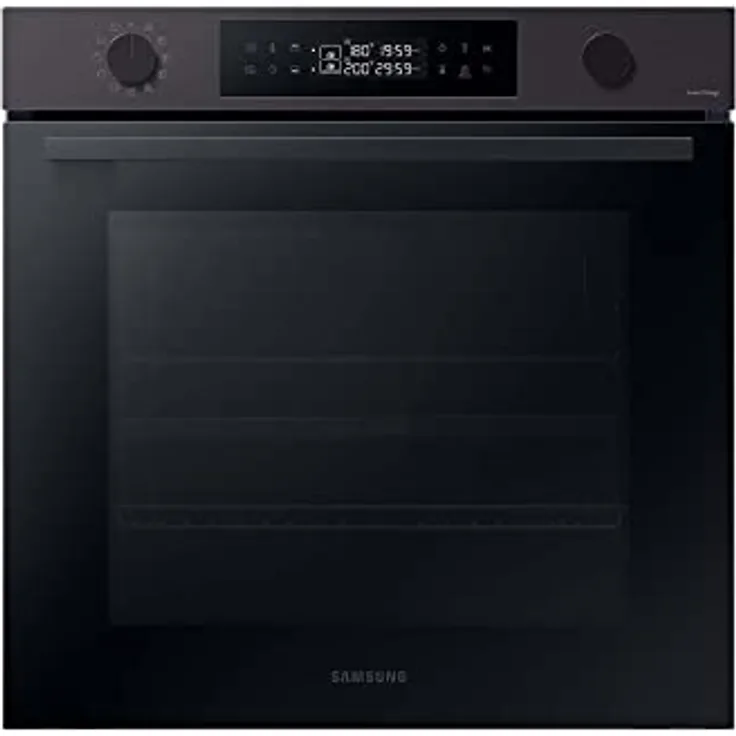 Samsung NV7B44503DB/U1 Einbaubackofen,76 ℓ, Dual Cook Flex, Pyrolytische Selbstreinigung, SmartThings Cooking, XXL-Garraum, Black Stainless Steel