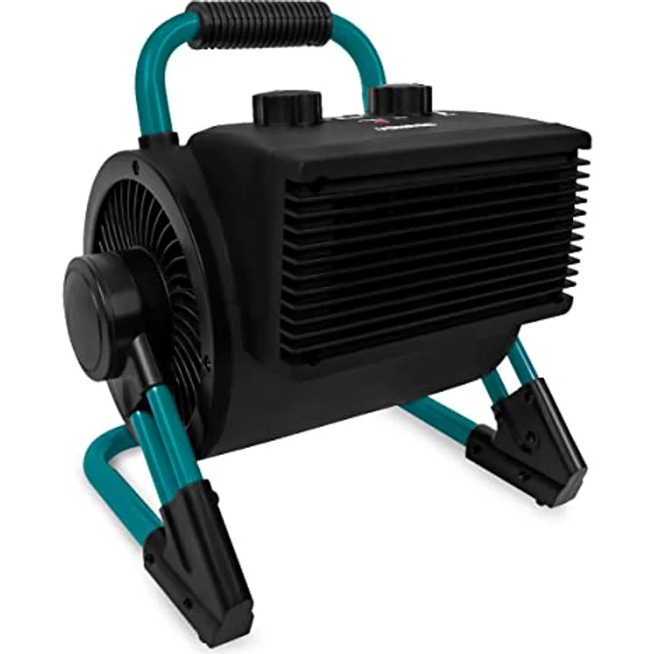 VONROC Pro Elektrische Heizung, Heizlüfter für Garagen & Werkstätten, 1350W/2000W, Keramik, 2 Heizstufen, Kühlgebläse, Thermostat, 90° Neigungsfunktion für Räume bis 20m² – Bild 1