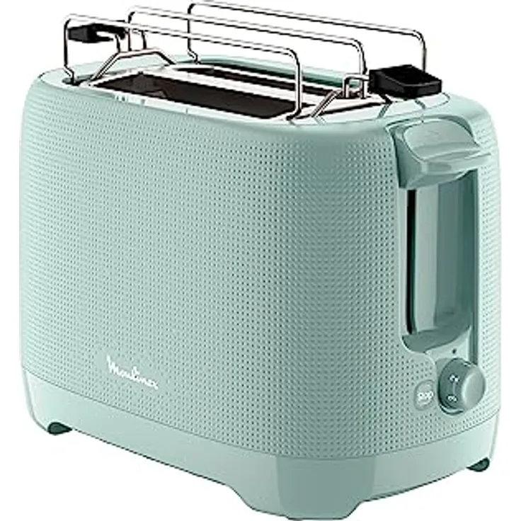 Moulinex LT2M13 Morning Doppelschlitz-Toaster | mit Brötchenaufsatz | 7 Bräunungsstufen | attraktives Design | hoher Brotheber | Stopp-Funktion | extrabreite Schlitze | Eucalyptus