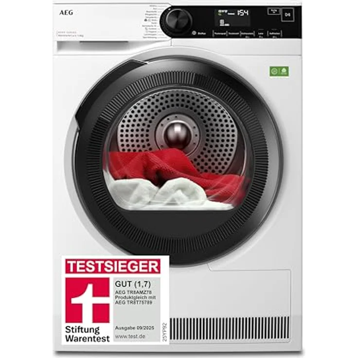AEG Wärmepumpentrockner TR8AMZ78, 8kg, Serie 8000 AbsoluteCare mit Reversierautomatik und Innenbeleuchtung, Energieklasse B, Wolle- & Seidetrocknung – Bild 1