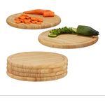 2 x Frühstücksbrettchen, rund, Bambus, Ø 30 cm, Küchenbrett, pflegeleicht, natürlich, messerschonend, Brotbrett, natur