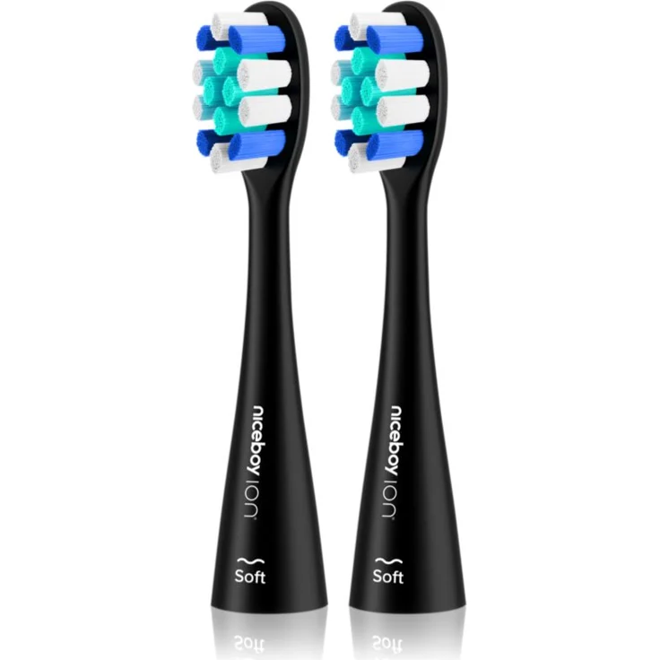 Niceboy ION Sonic Lite Ersatz-Kopf, 2er Pack, mittelweiche Borsten, schwarz