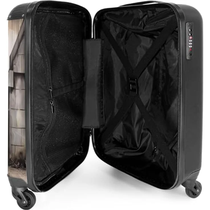 NoBoringSuitcases.com© Hartschalen-Trolley Mädchen mit Luftballons 55x35x20cm, 4 Rollen, Reisetasche mit Rollen, Koffer Handgepäck Flugzeug – Bild 4
