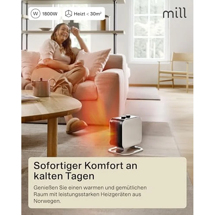 MILL Konvektor Compact fan heater, PTC Heizelement, Mühlenweiß – Bild 2
