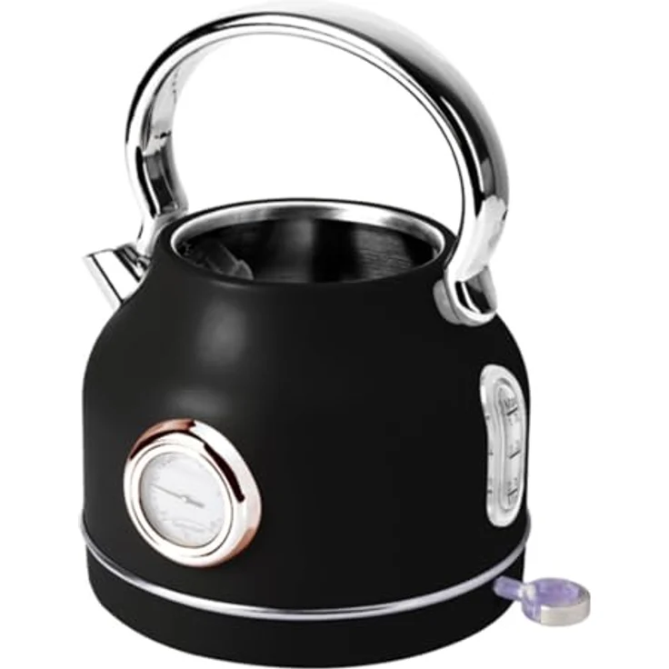 Berlinger Haus 1,7 Liter Wasserkocher mit Thermometer Bh-9513 56093, Schwarz/Roségold, 360° drehbarer Sockel, BPA-frei – Bild 3